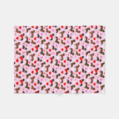 Dachshund-Valentijn Fleece Deken (Voorkant (Horizontaal))