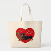 Dachshund-Valentijn Grote Tote Bag (Voorkant)