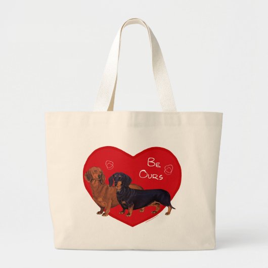 Dachshund-Valentijn Grote Tote Bag (Voorkant)