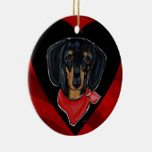 Dachshund-Valentijn Keramisch Ornament (Rechts)