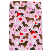 Dachshund-Valentijn Medium Cadeauzakje (Voorkant)