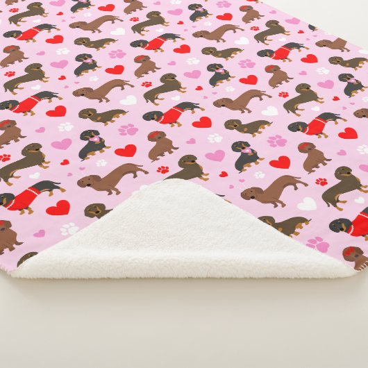 Dachshund-Valentijn Sherpa Deken (3/4)
