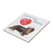 Dachshund Valentijn Tegeltje (Zijkant)
