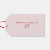 Dachshund Valentijn, Valentijnsdag Roze en Rood Cadeaulabel (Achterkant Horizontaal)