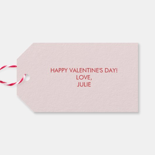 Dachshund Valentijn, Valentijnsdag Roze en Rood Cadeaulabel (Achterkant Horizontaal)