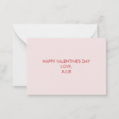 Dachshund Valentijn, Valentijnsdag roze en rood Notitiekaartje (Achterkant)