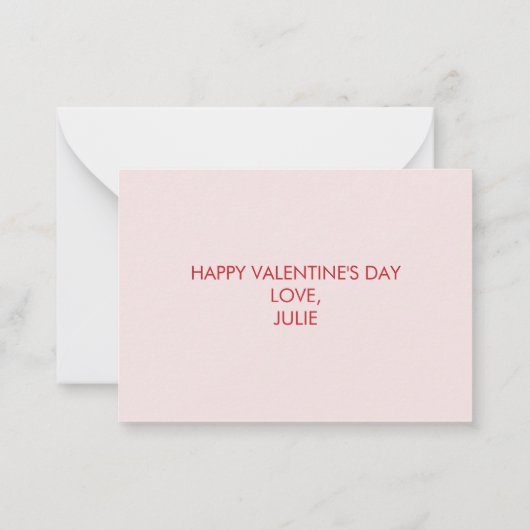 Dachshund Valentijn, Valentijnsdag roze en rood Notitiekaartje (Achterkant)