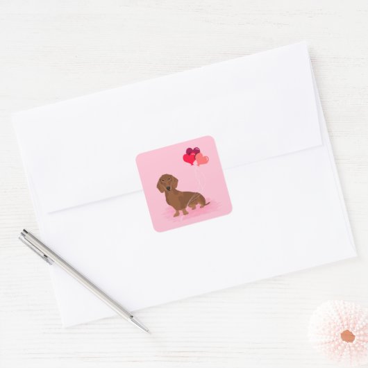 Dachshund valentijnen sticker - doxie dog (Envelop)