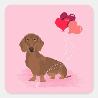 Dachshund valentijnen sticker - doxie dog