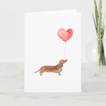 Dachshund Valentijns Card, Dog Valentijns