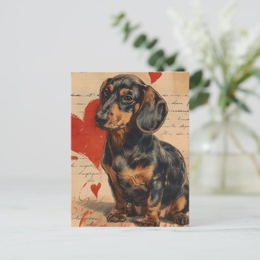 Dachshund  Valentijnsdag Briefkaart (Staand voorkant)