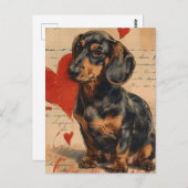 Dachshund  Valentijnsdag Briefkaart (Voorkant / Achterkant)