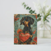Dachshund  Valentijnsdag Briefkaart (Staand voorkant)