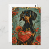 Dachshund  Valentijnsdag Briefkaart (Voorkant / Achterkant)