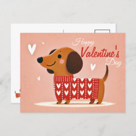 Dachshund-Valentijnsdag Briefkaart