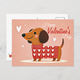 Dachshund-Valentijnsdag Briefkaart