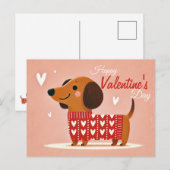 Dachshund-Valentijnsdag Briefkaart (Voorkant / Achterkant)