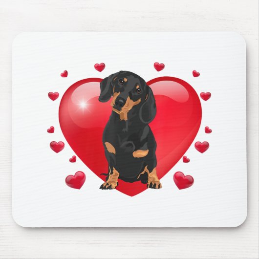 Dachshund Valentijnsdag Gif Distress Mam Dog L Muismat (Voorkant)