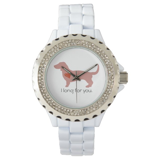 Dachshund-Valentijnsdag Horloge (Voorkant)