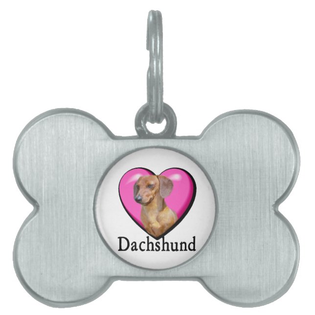 Dachshund-Valentijnsdag Huisdieren Naamplaatje (voorkant)