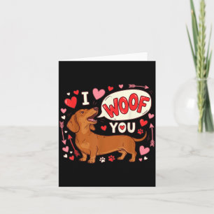 Dachshund Valentijnsdag Ik blaf Je Houd Van Wiener Kaart