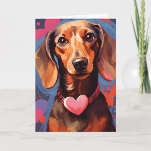 Dachshund-Valentijnsdag Kaart