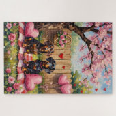 Dachshund Valentijnsdag Kunst Legpuzzel (Horizontaal)