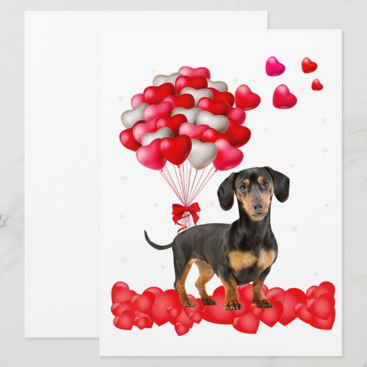 Dachshund Valentijnsdag Out Heart Hondenliefhebber Menu (Voorkant / Achterkant)
