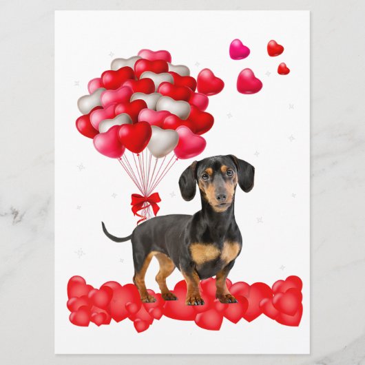 Dachshund Valentijnsdag Out Heart Hondenliefhebber Menu (Voorkant)