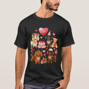 Dachshund Valentijnsdag Weiner Dog Valentijnsdag V T-shirt