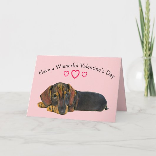 Dachshund Valentijnse kaart (Voorkant)