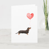 Dachshund-Valentijnse kaart, Dog-Valentijns-kaart Feestdagen Kaart (Voorkant)