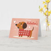 Dachshund Valentijnskaart Kaart (Gele Bloem)