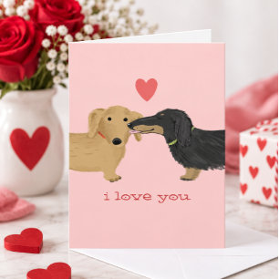 Dachshund Valentijnskeer Cute Honden Valentijnsdag Feestdagen Kaart