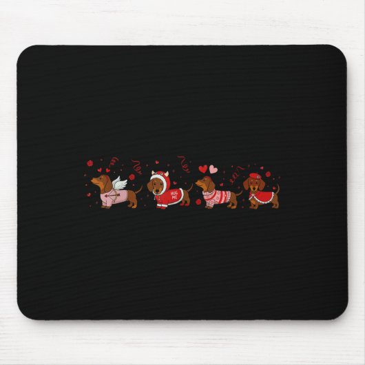 Dachshund Valentine Dachshund Valentine’s Day Saus Muismat (Voorkant)