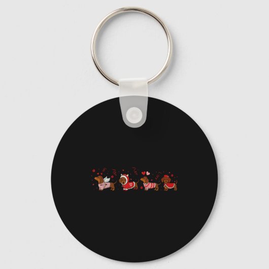 Dachshund Valentine Dachshund Valentine’s Day Saus Sleutelhanger (Voorkant)