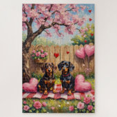 Dachshund Valentine’s Day Art Legpuzzel (Verticaal)