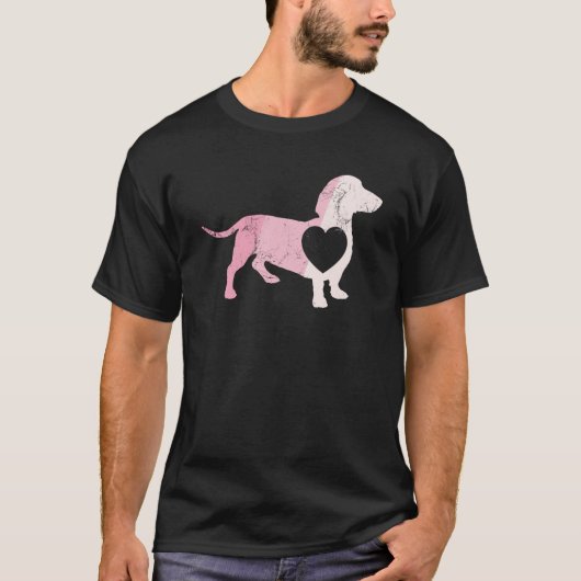 Dachshund Valentines Day Cupid Love Dog T-shirt (Voorkant)