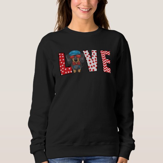 Dachshund Valentines Day Love Valentine Cute Heart Trui (Voorkant)