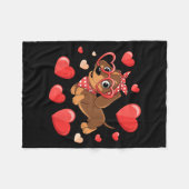 Dachshund Valentines Day Wiener Dog Lover Weenie H Fleece Deken (Voorkant (Horizontaal))