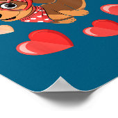 Dachshund Valentines Day Wiener Dog Lover Weenie H Poster (Hoek)