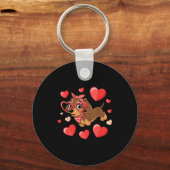 Dachshund Valentines Day Wiener Dog Lover Weenie H Sleutelhanger (Voorkant)
