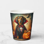 Dachshund Vampire Halloween Papieren Bekers (Voorkant)
