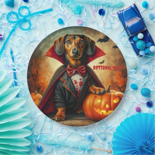 Dachshund Vampire Halloween Papieren Bordje (Feest)