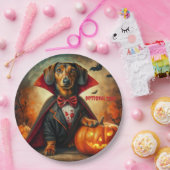 Dachshund Vampire Halloween Papieren Bordje (Feest)