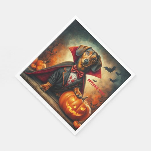 Dachshund Vampire Halloween Servet (Hoek)