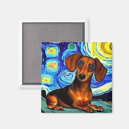 Dachshund Van Gogh Magnet (Voorkant / Achterkant)