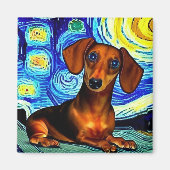Dachshund Van Gogh Magnet (Voorkant)