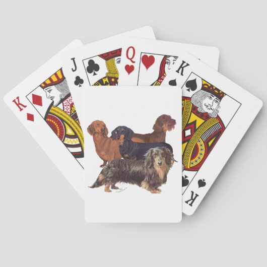Dachshund Varieties Speelkaarten (Achterkant)