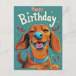 Dachshund Verjaardag Briefkaart